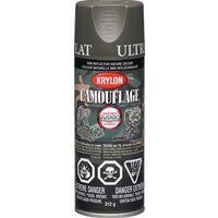 Krylon 442930000 Camouflage Spray Paint, 11 oz Can, 25 sq-ft Coverage Area, Ultra Flat, Olive