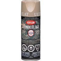 Krylon 442910000 Camouflage Spray Paint, 11 oz Can, 25 sq-ft Coverage Area, Ultra Flat, Khaki