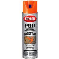 Krylon 45853 Inverted Marking Spray Paint, Water Base, 20 min Drying, Fluorescent Orange, 15 oz