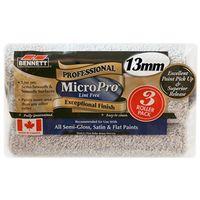 Bennett 3PK MP13MM Roller Refill, 13 mm Thick Nap, 9-1/2 in L, Microfiber Cover, Blue