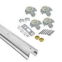 RENIN BP102K-04800-BW Sliding Door Kit, 48 in L Track, Metal, For: 3/4 to 1-3/8 in Wood Panels or Doors