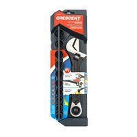 Crescent CPTAW8 Adjustable Wrench and Spline Socket Set, 1 in Jaw, Steel, Black Phosphate