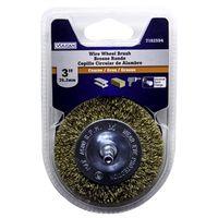 Vulcan 321901OR Wire Wheel Brush, 3 in Dia, 1/4 in Quick Change Shank in Arbor/Shank