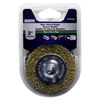 Vulcan 322041OR Wire Wheel Brush, 3 in Dia, 1/4 in Quick Change Shank in Arbor/Shank