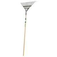 Landscapers Select 34585 Lawn/Leaf Rake, Steel Tine, 22-Tine, Wood Handle, 54 in L Handle