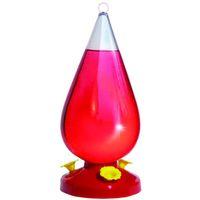 Perky-Pet 273 Bird Feeder, Dew Drop, 32 oz, 3-Port/Perch, Acrylic, Clear