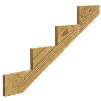 UFP 279713 Stair Stringer, 47.71 in L, 11-1/4 in W, 4-Step, Wood, Yellow, Treated