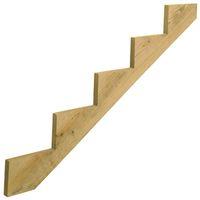 UFP 279714 Stair Stringer, 59.77 in L, 11-1/4 in W, 5-Step, Wood, Yellow, Treated