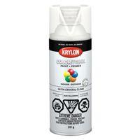 Krylon COLORmaxx K05562007 Spray Paint, Satin, Crystal Clear, 11 oz, Aerosol Can