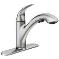 Moen Medina 87039 Kitchen Faucet, 1.5 gpm, 1-Handle, Stainless Steel, Chrome Plated, Deck Mounting, Lever Handle