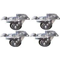 Vulcan YTL-002-742 Caster Set, 5 in Dia Wheel, 2 in Thick Wheel, 300 lbs Load, PU & Steel, Black & Silver
