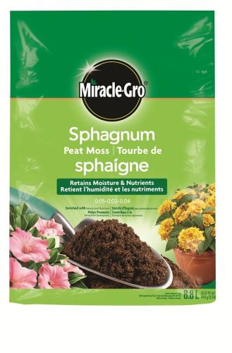 Miracle-Gro 85118300 Sphagnum Peat Moss, Solid, Earthy, 8.8 L Bag