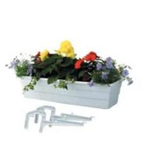 DCN 2710/6 Balcony Planter, 6-1/2 in H, 8-1/2 in W, 31-3/4 in D, Classic Design, Plastic, White