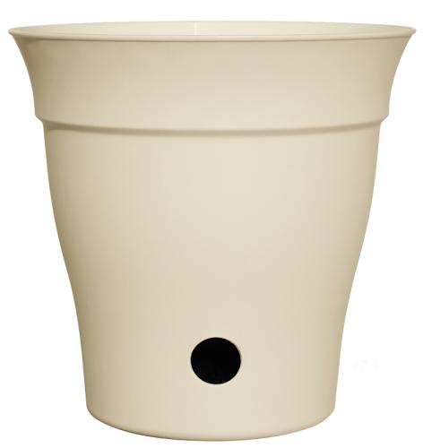 DCN 4712-12 Planter, 12 in Dia, 12 in H, Round, Sleek Design, Plastic, Cream