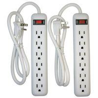 PowerZone OR7000X2 Power Outlet Strip, 6-Socket, 15 A, 125 V