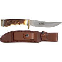 Schrade 153UH Blade Knife, 5 in L Blade, 0.13 in W Blade, 7Cr17MoV High Carbon Stainless Steel Blade, Brown Handle