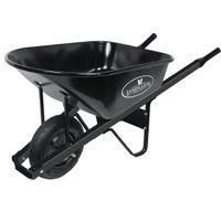 Landscapers Select 34627 Contractor Wheelbarrow, 6 cu-ft Volume, Steel Tray, 1-Wheel, Pneumatic Wheel, 16 in Wheel