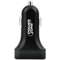PowerZone U12 Dual USB Car Charger, Black