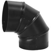 Imperial BM0016 Stove Pipe Elbow, 90 deg Angle, 8 in, 24 Gauge, Steel, Black, Matte