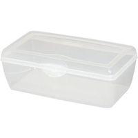 Sterilite 18058606 Storage Box, Plastic, Clear, 13-1/8 in L, 7-5/8 in W, 4-1/2 in H