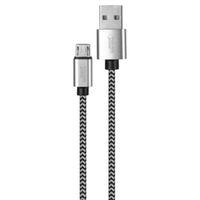 PowerZone KL-029X-1M-MICRO Micro Charging Cable, Micro USB, USB, Black/White Sheath, 3 ft L