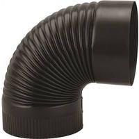Imperial BM0025 Stove Pipe Elbow, 90 deg Angle, 8 in, 24 Gauge, Steel, Black