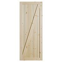 Colonial Elegance Chalet RDCHA-33/RDC38-33 Barn Door, 33 in W Door, 84 in H Door, Pine Door, Natural Door