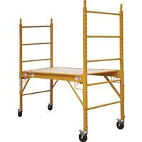 ProSource YH-SD601 Portable Scaffold, 29 in W Rail, 1-1/2 in D Rail, 69 in H Rail, 29 to 71-1/4 in H Adjustment, 1-Deck