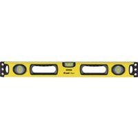 STANLEY 43-524 Box Beam Level, 24 in L, 3-Vial, 2-Hang Hole, Non-Magnetic, Aluminum, Yellow