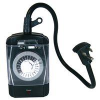 PowerZone TNO24111 Electromechanical Timer, 15 A, 125 V, 1875 W, 2-Outlet, 24 hrs Time Setting, Black