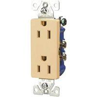 Eaton Wiring Devices 1107V Duplex Receptacle, Nylon, Ivory, 2-Pole, 15 A, 125 V, Back, Side Wiring