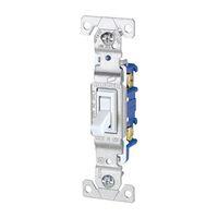 Eaton Wiring Devices 1301W Non-Grounded Toggle Switch, 15 A, 120 V, Polycarbonate Housing Material, White