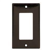 Eaton 2151BK-BOX Wallplate, 4-1/2 in L, 2-3/4 in W, 1-Gang, Thermoset, Black, High-Gloss