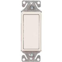 Eaton Wiring Devices 7500 Series 7501W-C Rocker Switch, 15 A, 120/277 V, SPST, Lead Wire Terminal, White, 2-Pole