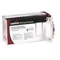 Eaton Wiring Devices 7500 Series 7501W-JP-C Rocker Switch, 15 A, 120/277 V, SPST, Lead Wire Terminal, -20 to 60 deg C