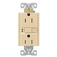 Eaton Wiring Devices TRSGF15V-BOX GFCI Duplex Receptacle, Nylon, Ivory, 2-Pole, 15 A, 125 V, 60 Hz