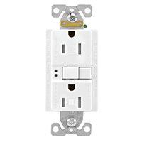 Eaton Wiring Devices TRSGF15W-BOX/TRVG GFCI Duplex Receptacle, Nylon, White, 2-Pole, 15 A, 125 V, 60 Hz