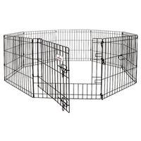 Petmate 55014 Exercise Pen with Door, 192 in OAL, 0.3 in OAW, 42 in OAH, Black