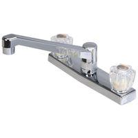 Boston Harbor PF8201A Kitchen Faucet, 1.8 gpm, 2-Faucet Hole, Plastic, Chrome Plated, Deck Mounting, Round Handle