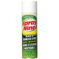 Spray Nine C23319 Glass and Stainless Steel Cleaner, 19 oz Aerosol Can, Liquid, Citrus, White