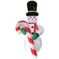 Hometown Holidays 90841 Christmas Inflatable Snowman w/Giftbox, 6 ft H, Nylon, White, Super LED Bulb