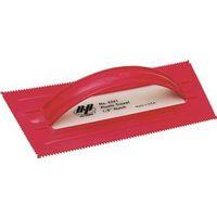 QLT 6261 Trowel, 1/8 in W x 3/32 in D Notch, 9-1/2 in L, 4-1/4 in W, V Notch, Comfort-Grip Handle