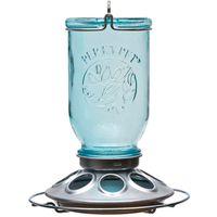 Perky-Pet 784 Wild Bird Feeder, Mason Jar, 1 lb, Vintage Blue, Hanging Mounting