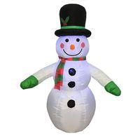 Hometown Holidays 90333 Christmas Inflatable Snowman, 4 ft H, Nylon, White, LED Bulb