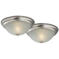Boston Harbor F51WH02-1006-BN Flush Mount Ceiling Fixture, 120 V, 60 W, A19 or CFL Lamp, Brushed Nickel Fixture