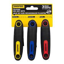 3 FOLDING HEY KEY SETS - SAE/METRIC/TROX