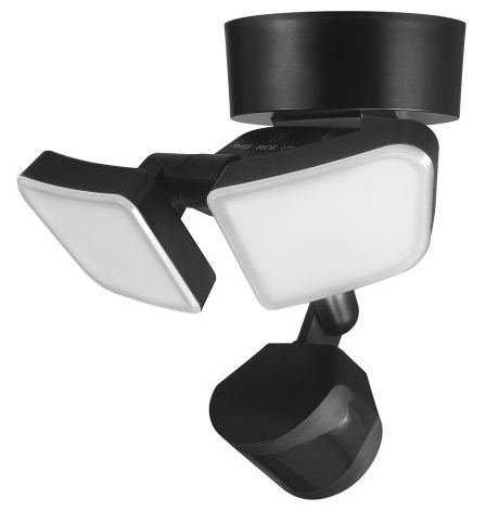 WIRED MOTION LED SECURITY TWIN HEAD BLACK PLASTIC