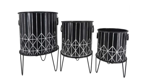 Holland Greenhouse Metal Planters With Legs & Handles Set