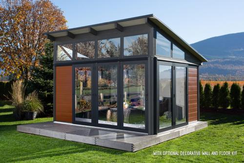 The Colorado Mark II 11x14 2 - Folding Sliding Doors / Single Slope Roof / Corner Shear Panels