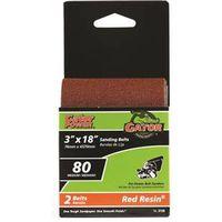 3X18IN 80GRIT ALUM OX BELT 2PK 